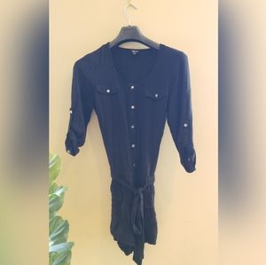Guess Black Button Down Belted Romper Size 28
